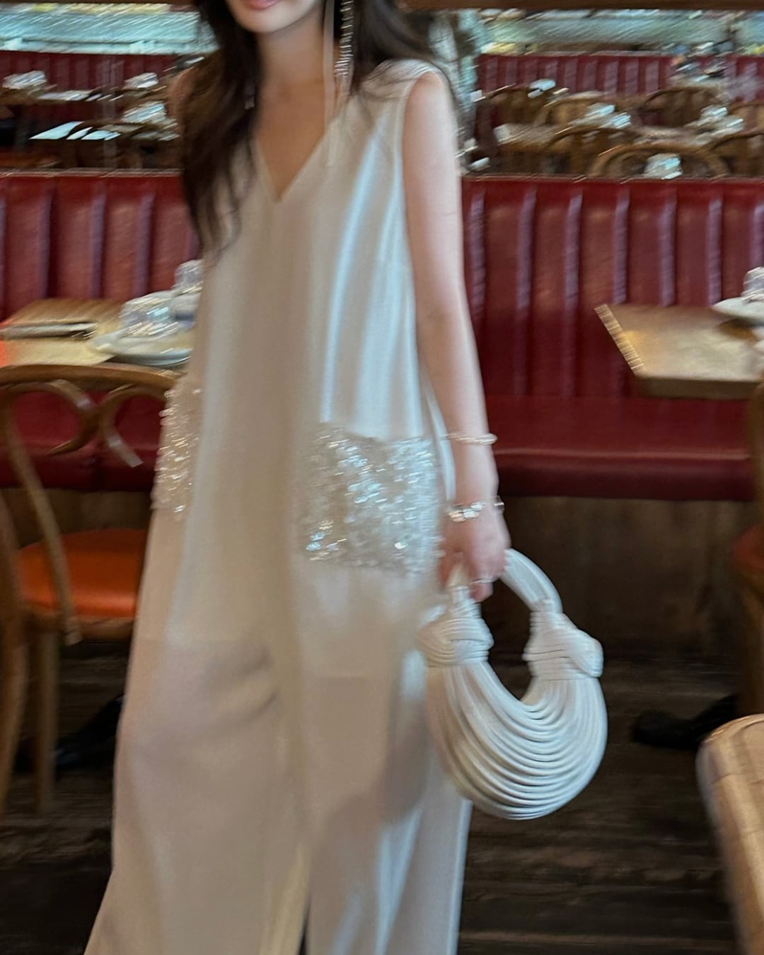 スパンコールポケットワイドジャンプスーツ S25451