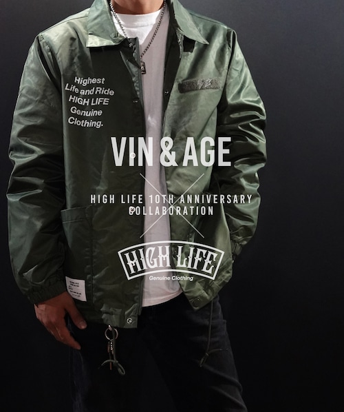 【Vin & Age × HIGH LIFE】ベンチレーションコーチジャケット【KHAKI】