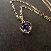 英国アンティークジュエリー エドワーディアン 天然アメシスト 天然ダイヤモンド ペンダントトップ (ソーティングメモ付)
