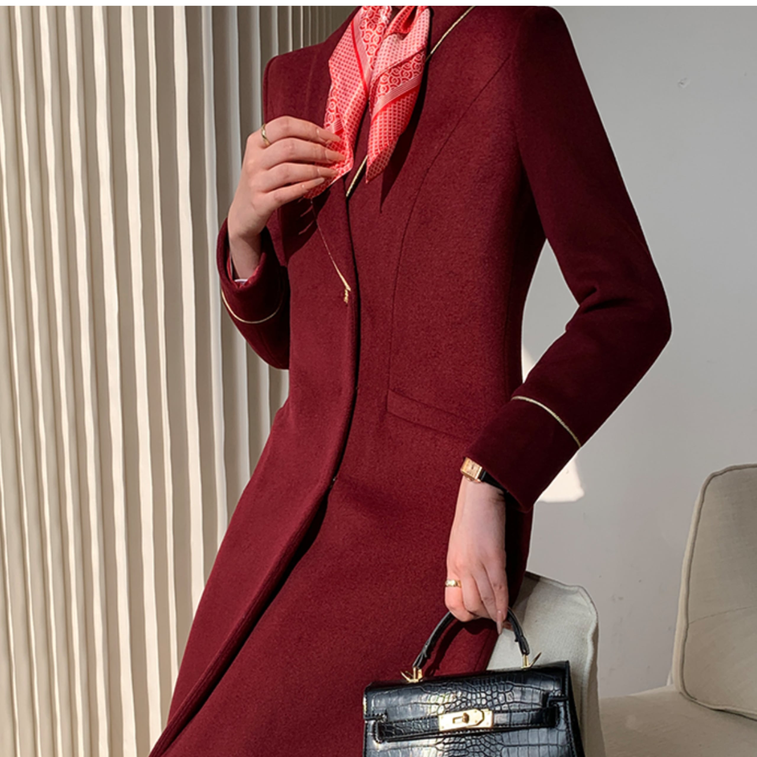 Aラインシルエットロングコート(3color) A1110