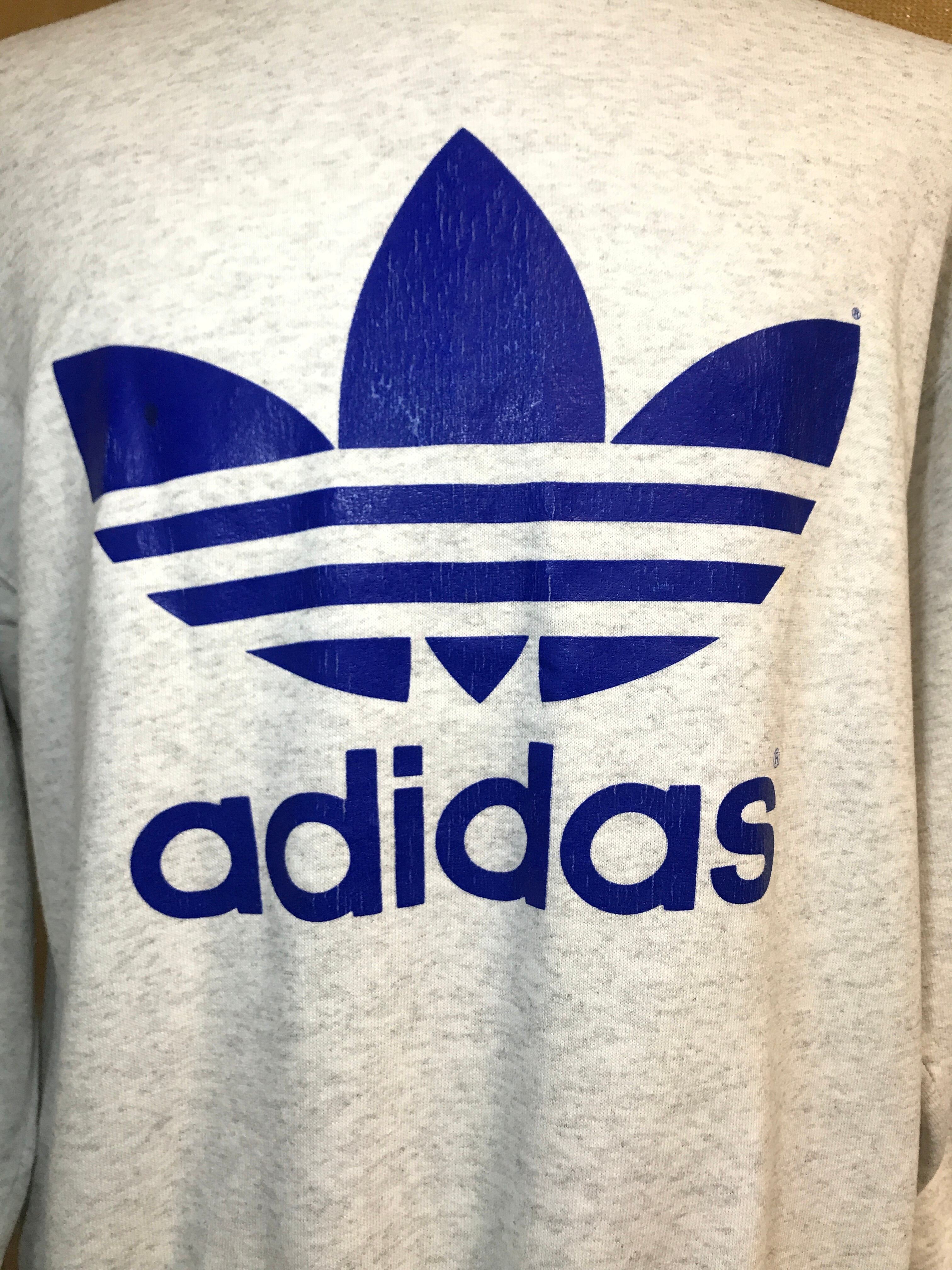 80s]adidas / USA製ヴィンテージ スウェット トレフォイルロゴ 銀タグ