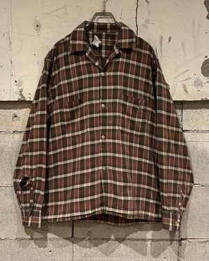 【Caka otto】 60’s “TOWNCRAFT” Vintage Open Collar Check Shirt