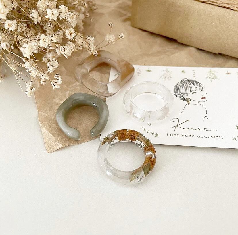 クリアリング | Knot -ドライフラワーを使ったハンドメイドアクセサリー -
