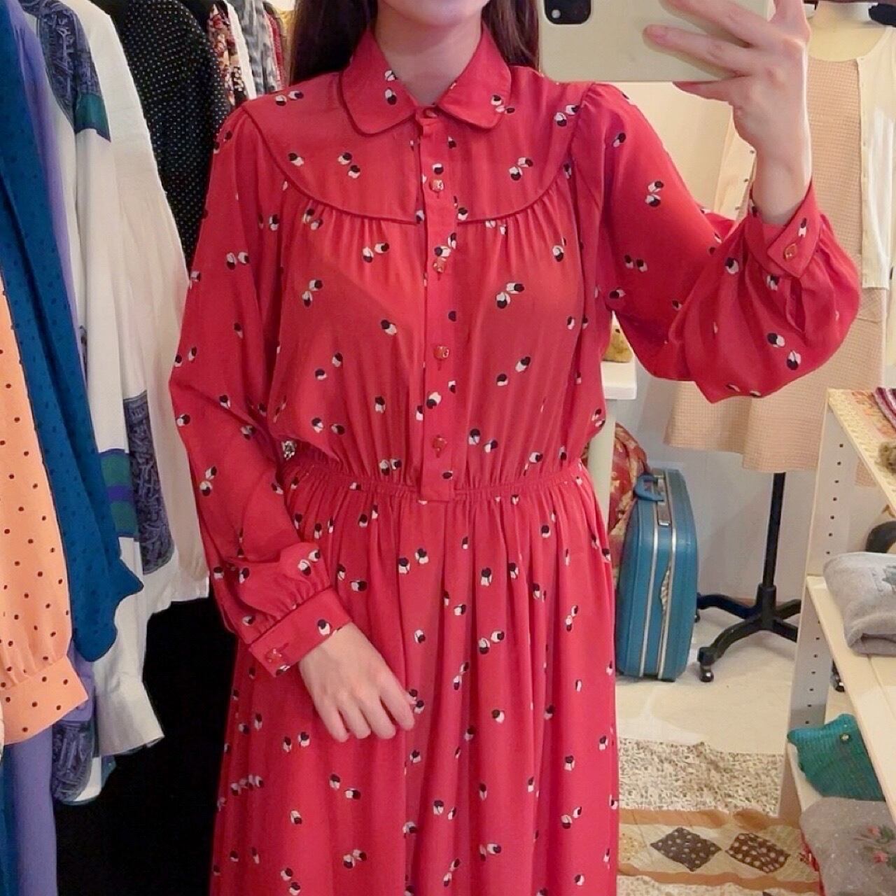 vivid pink fall flower one-piece