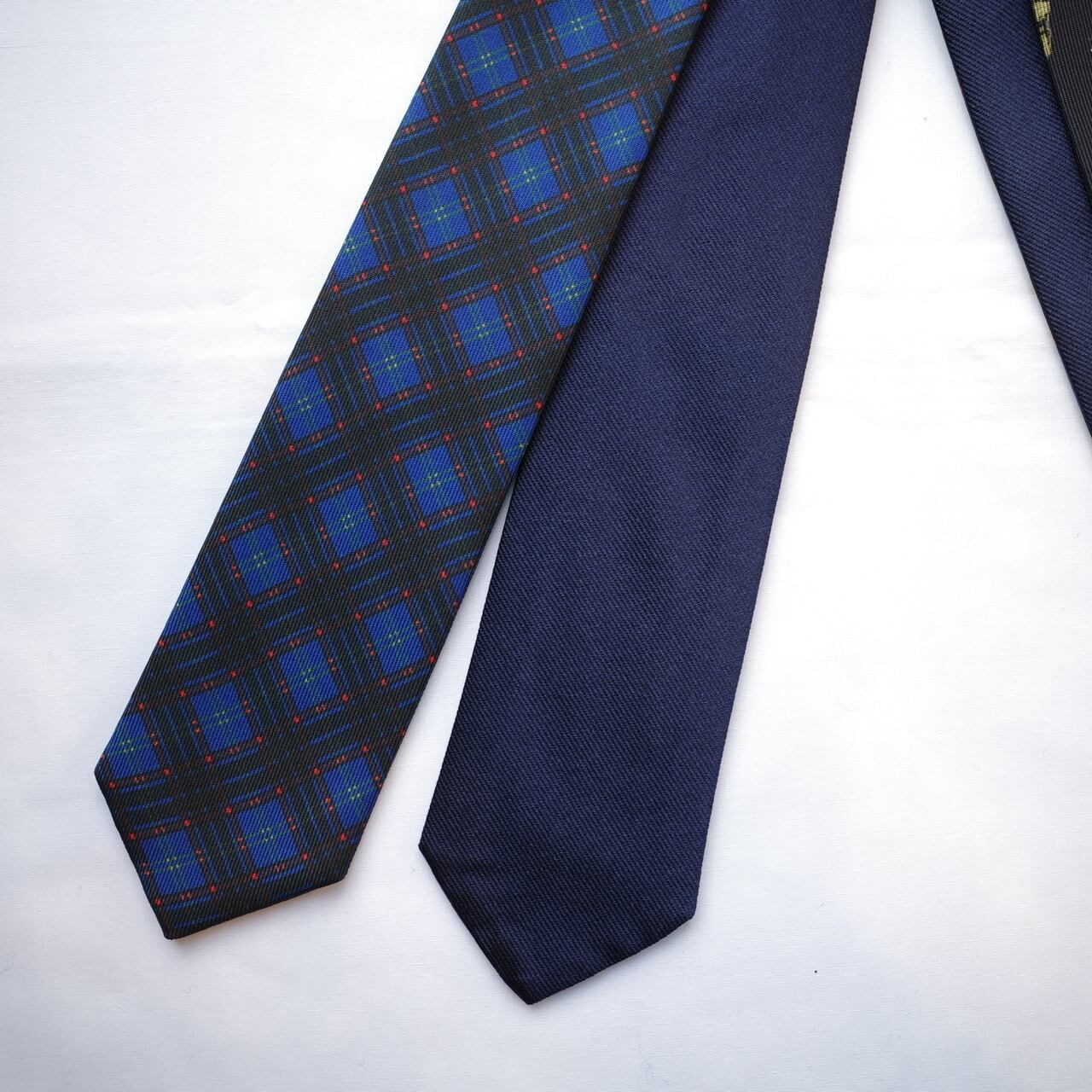 KENNETH FIELD(ケネスフィールド) / 3FACE TIE PLAIDS/HUNTING/SOLID -NAVY- | Signs