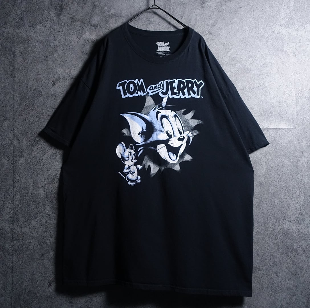 "TOM and JERRY" Black Character Print T-Shirt