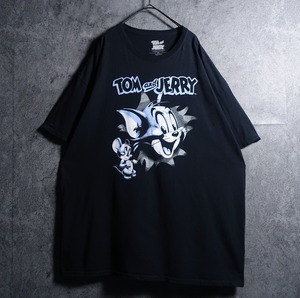 "TOM and JERRY" Black Character Print T-Shirt