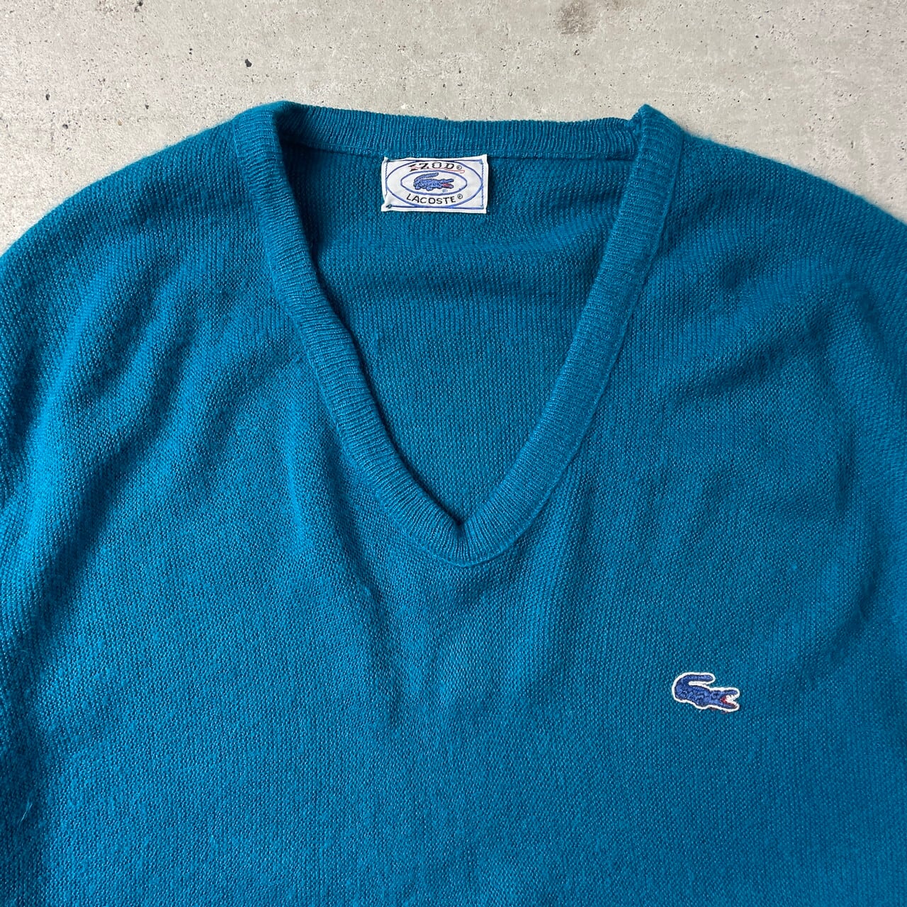 80年代 IZOD LACOSTE アイゾッド ラコステ アクリルニットセーター V 
