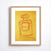 EAU DE PARFUM N°23｜香りを一筆で描く上質ミニマル香水アートポスター｜ホテルライク空間に映える静かな一枚｜A3ポスター