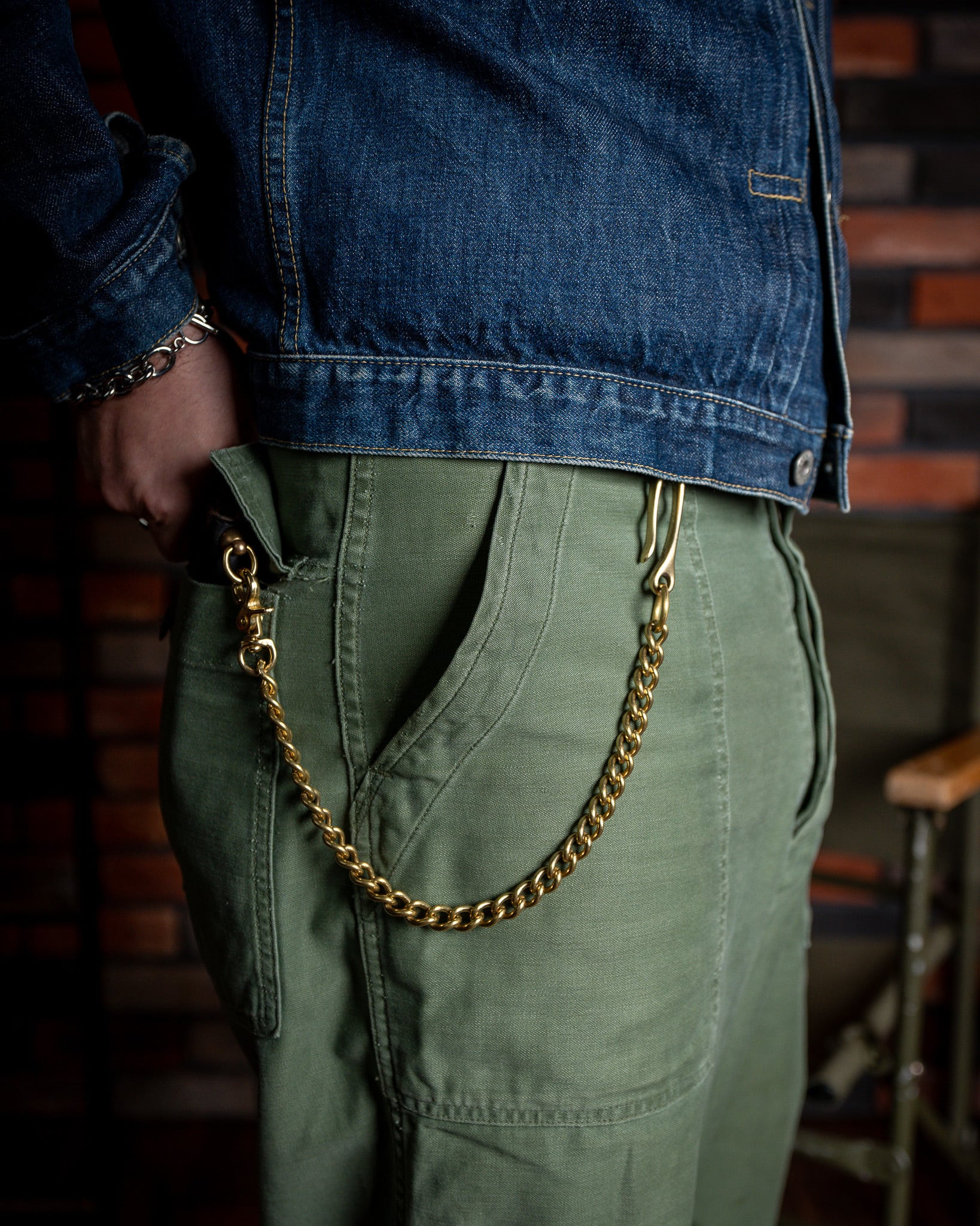 Additive and Line】Wallet Chain Brass Curb Chain WCH-008 新品