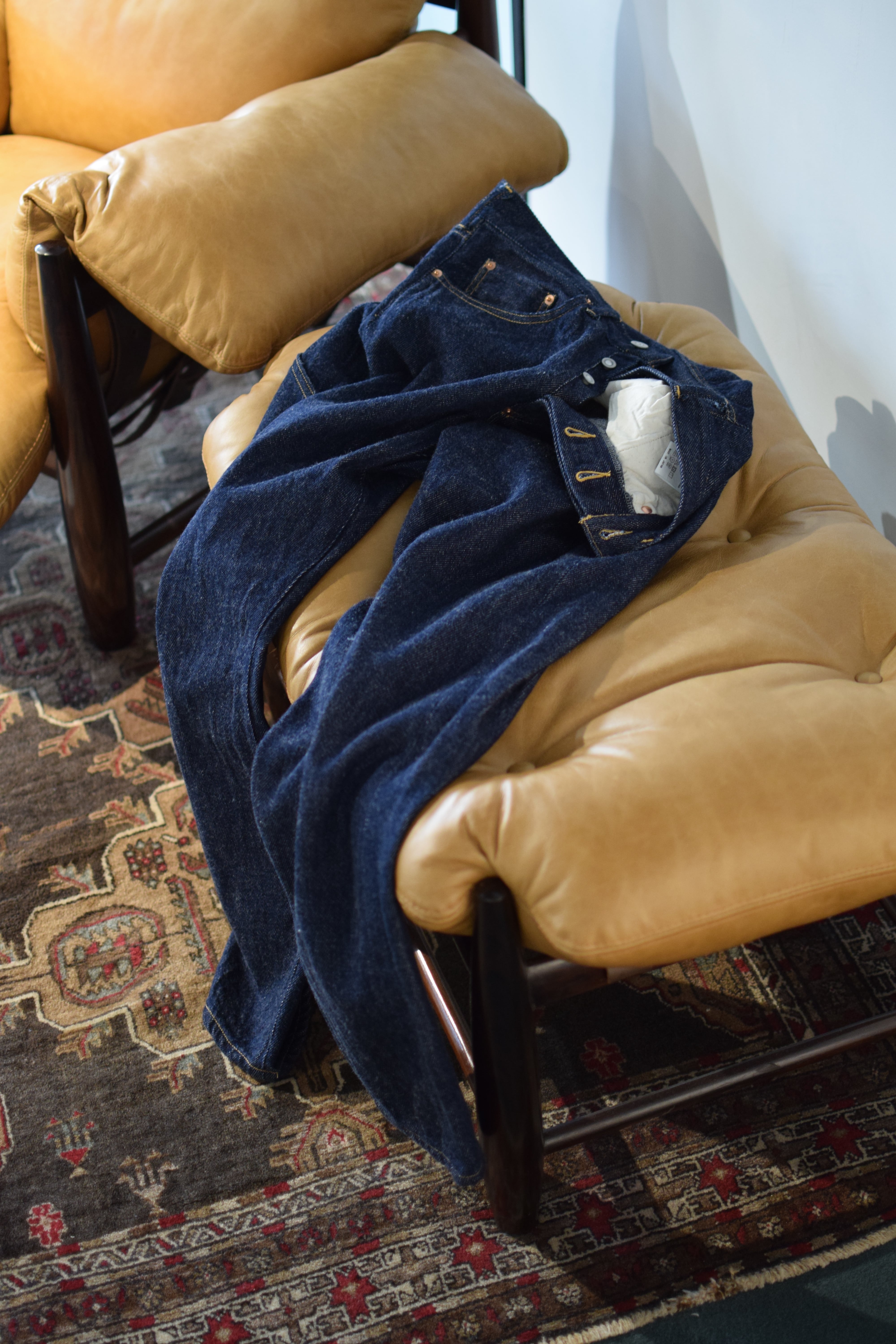 FOUNDOUR / LOOSELY WOVEN DENIM WORK PANTS