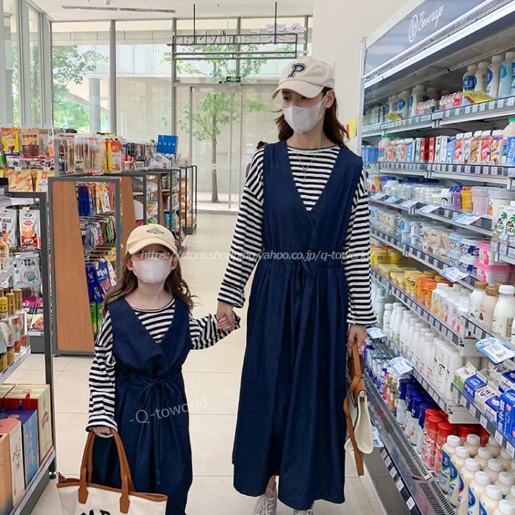 キッズ 引張 ワンピース スカート 女の子 90サイズ