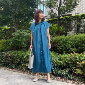 レース切り替えシャツワンピース