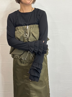 【ayane】ティアードフリルカフロンT