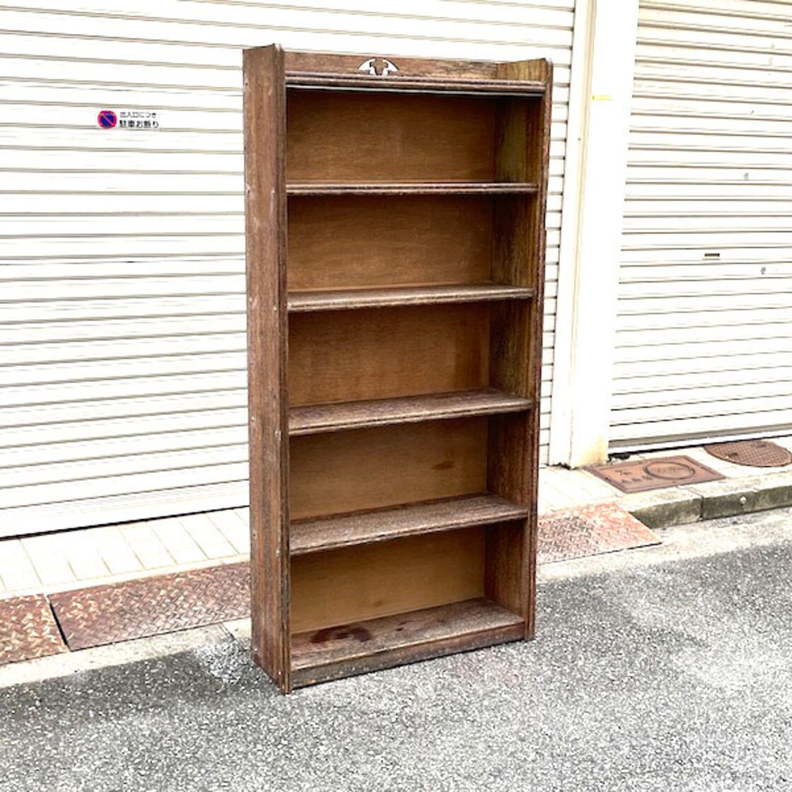 ヴィンテージ 木製 オープンラック 本棚 飾り棚 昭和レトロ（岐阜市発 