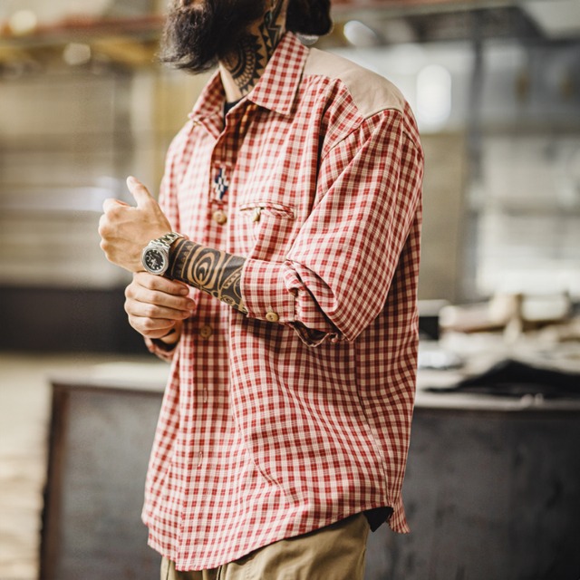 American Retro Western Plaid Shirt 00584