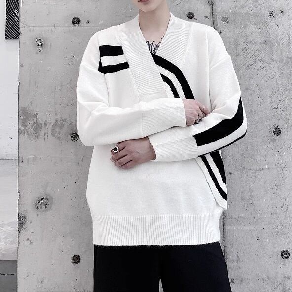 アシンメトリーラインラップデザインニット 2color MTO0505