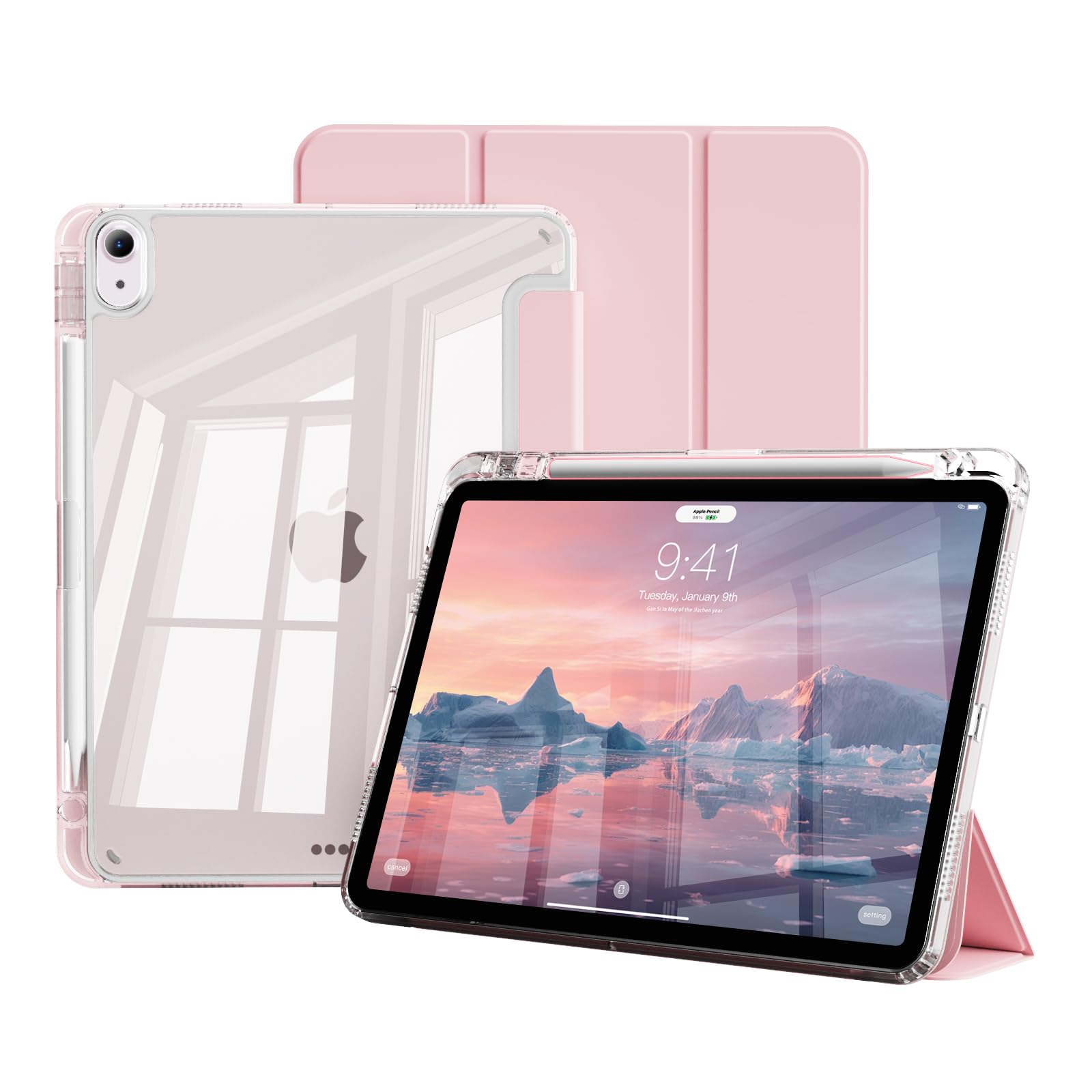 JKSML 対応 iPad (A16) 11 世代 / 10 世代 透明 ケース 11 インチ 2025・10.9 インチ 2022 三つ折りスタンド