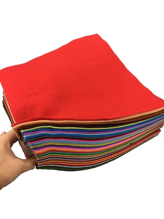 【2022最新】カラフル 40枚 フェルト DIY手芸用 生地 柔らかいタイプ 1.5mm厚さ (30cm x 30cm)