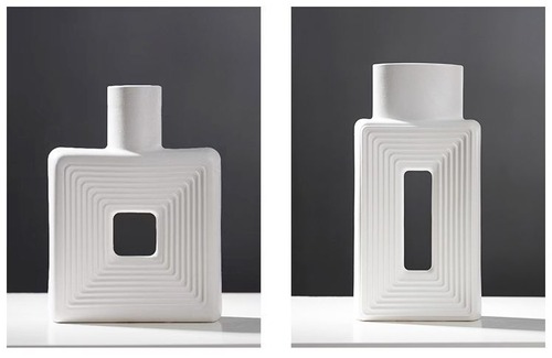 花瓶 陶器 ２個セット フラワーアレンジメント モダン フラワーベース 白い花瓶 黒い花瓶 アクセント装飾 ウェディング装飾 テーブルトップ装飾 リビングルーム装飾 ベッドルーム装飾