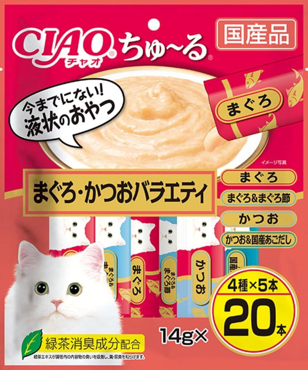 チャオ (CIAO) 猫用おやつ ちゅ~る まぐろ・かつおバラエティ 14グラム