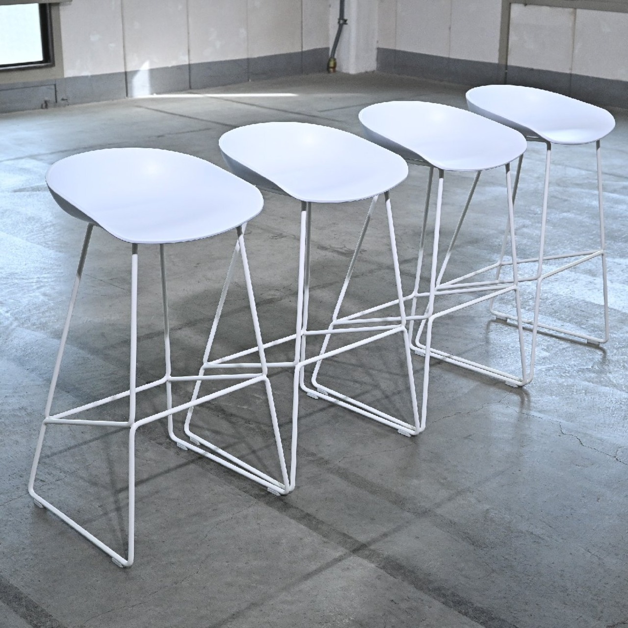 HAY 24万「ABOUT A STOOL/アバウト ア スツール/AAS 38」ハイチェア 4脚セット ヒー・ウェリング リビング バー カウンター カフェ ヘイ【中古家具/中古インテリア/USED家具ユーズド家具/リサイクル】
