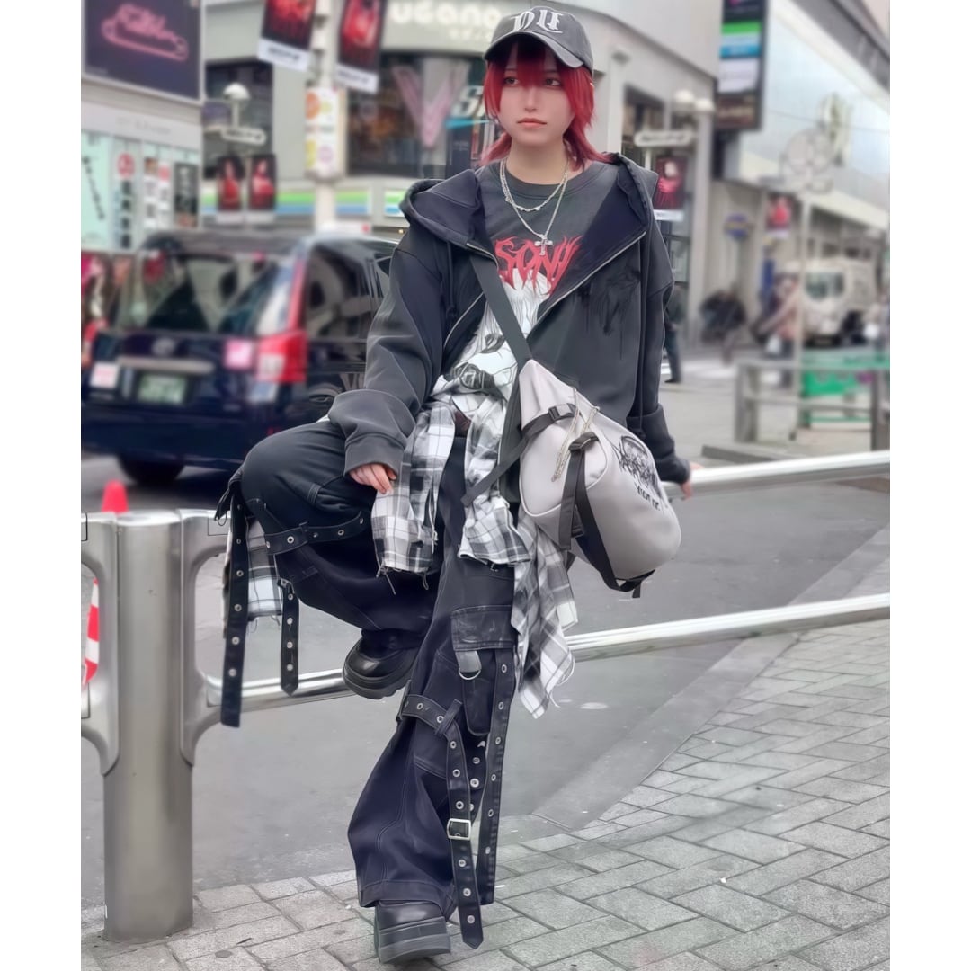 火曜17時まで▷1,428円OFF！】ハトメベルト ボンテージデニムパンツ