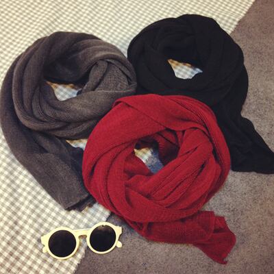 オータムウィンターソリッド カラースカーフ レディースウール 秋物 冬物 ソリッドカラー ブラック・アイド・ピーズ85524991278