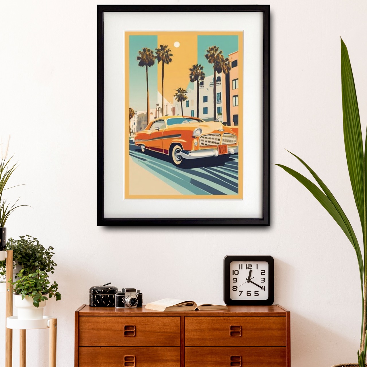 Cali｜西海岸ロサンゼルスの空気を感じるヴィンテージアートポスター｜開放感とぬくもりが調和するモダンインテリアA4ポスター