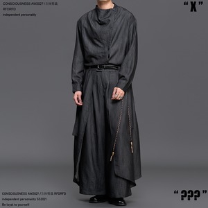 RFDRFD 26AW スタンドカラー アシンメトリー ドレープ シャツ
