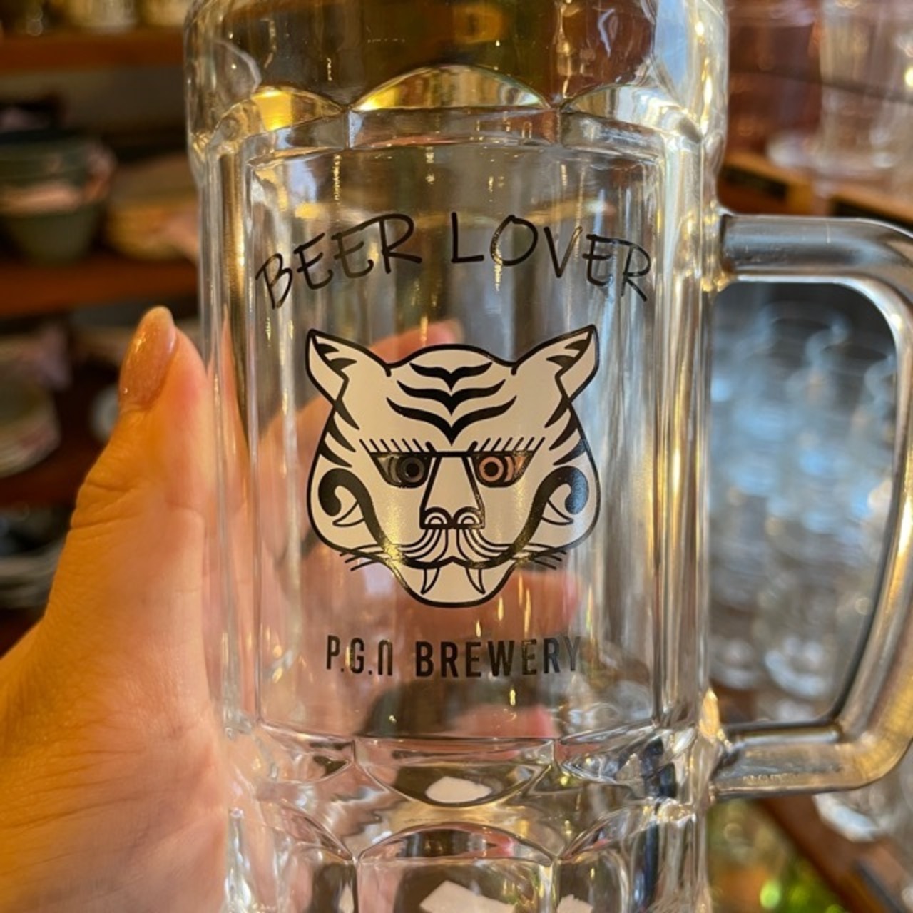 BEER LOVER mug white tiger / ビアーラバーマグ ビアマグ マグカップ ジョッキ ビール ハイボール お酒 グラス 虎 アニマル ギフト プレゼント 父の日