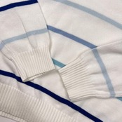 Brooks Brothers ブルックスブラザーズ ボーダー ハーフジップ コットン ニット セーター M/ブルー×ホワイト メンズ
