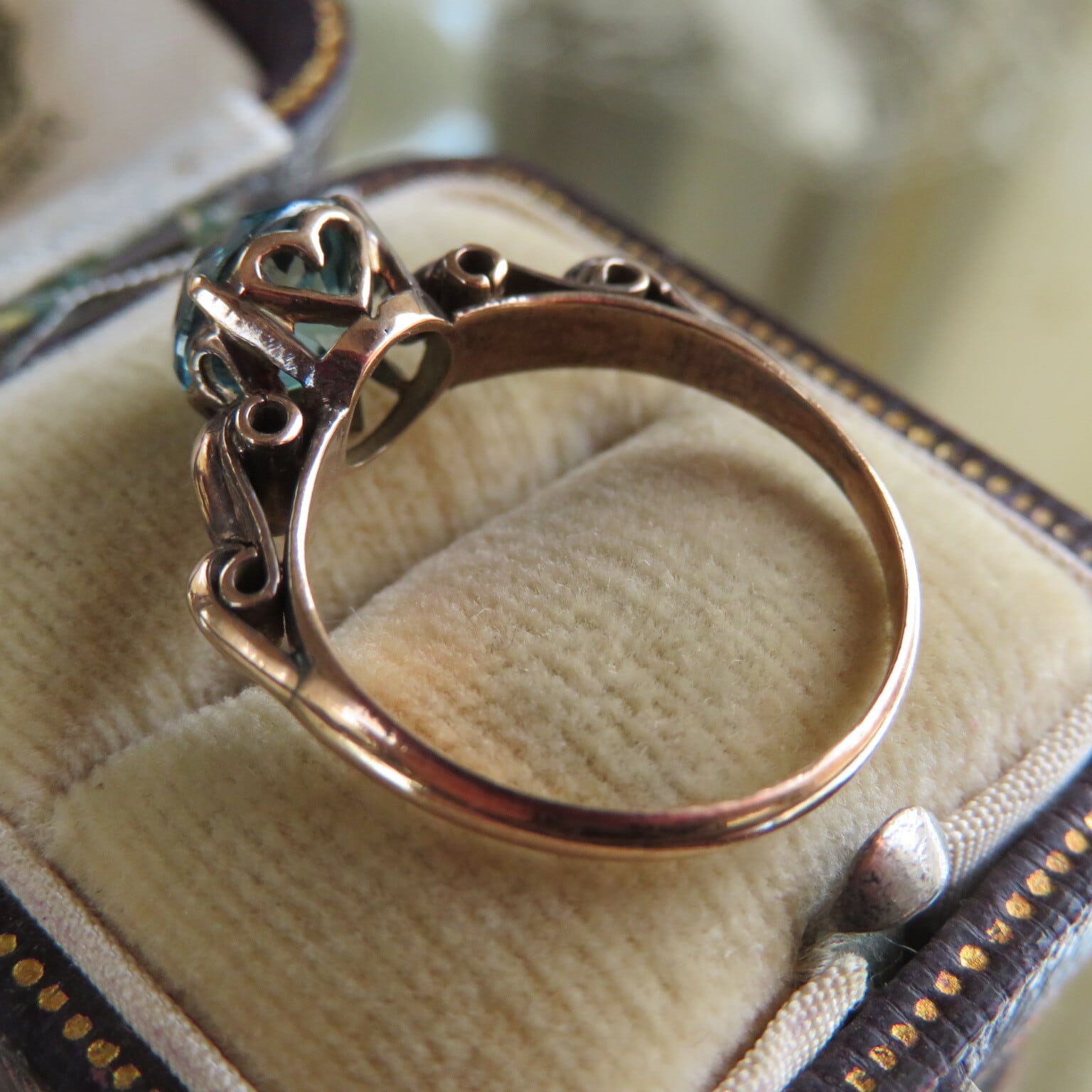 ヴィンテージ 欧州製9金にブルージルコンのリング | bonbidou22