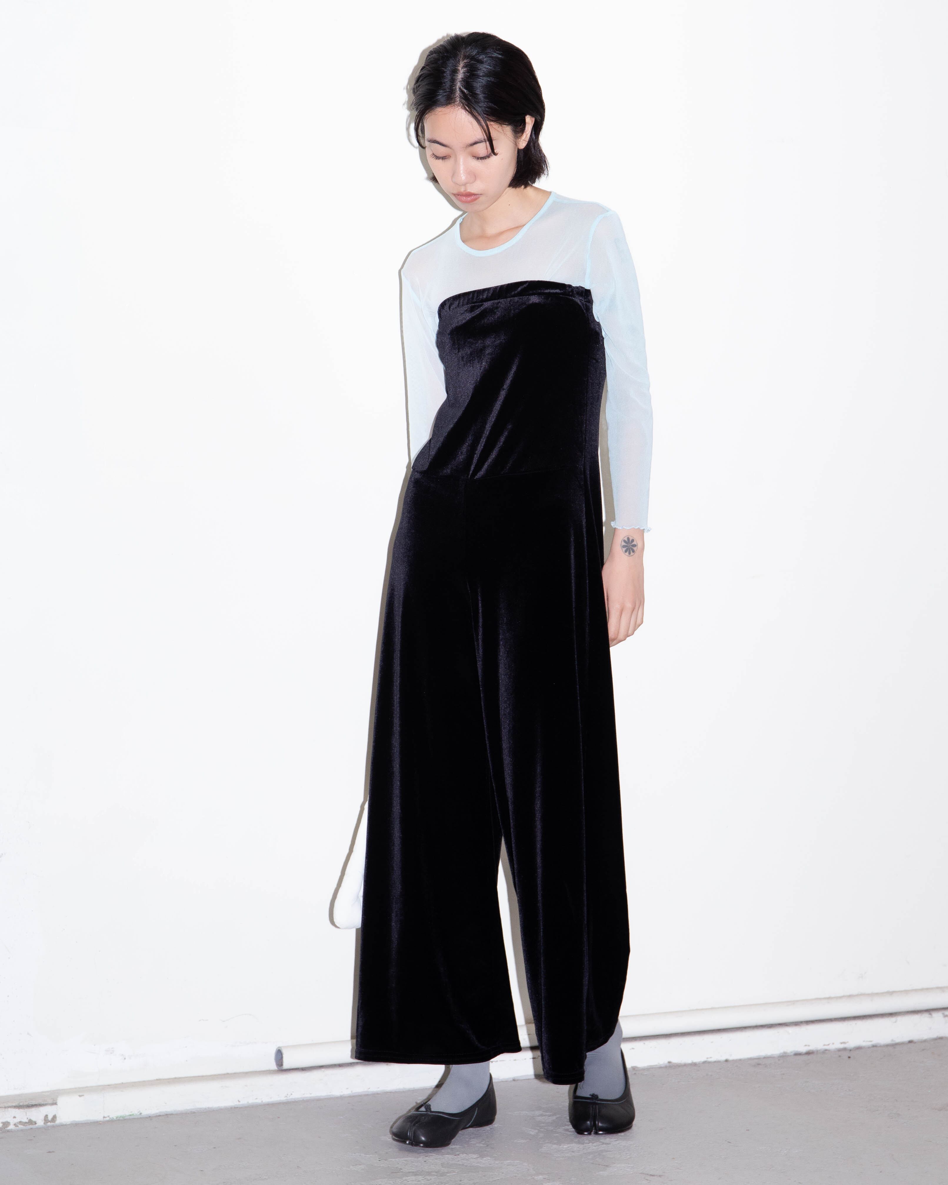 luik 購入 90s vintage ベロア オーバーオール オールインワン 1990s strapless velour all-in-one | LUIK FINN