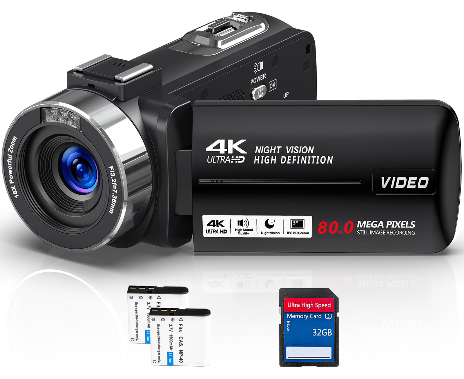 ビデオカメラ 2.7K 5600万画素 YouTubeカメラ 2.8インチ液晶