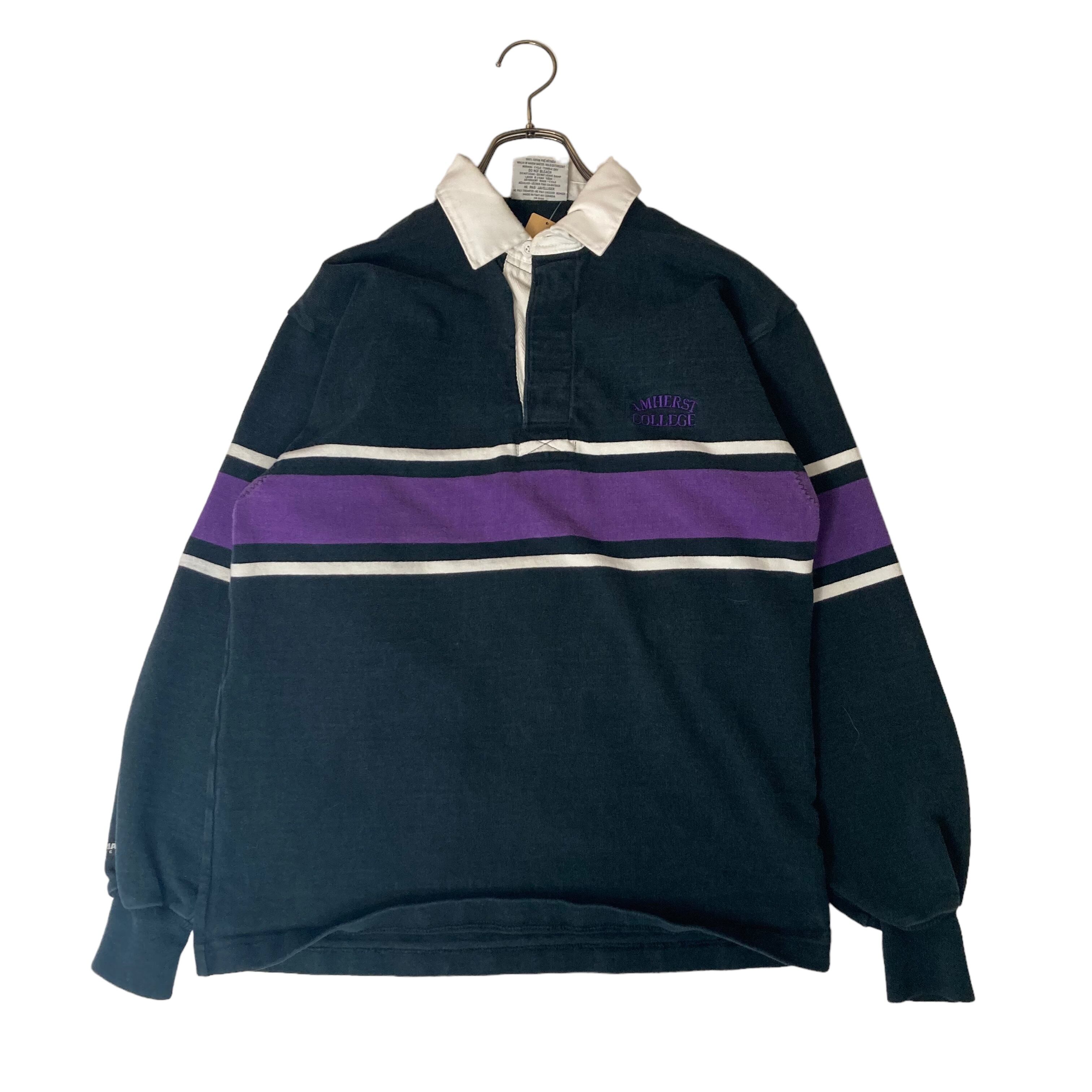 BARBARIAN【M】ラガーシャツ 紫×緑 81 刺繍 BARBARIAN ラガーシャツ M コットン100% 刺繍 | 古着屋OLDGREEN