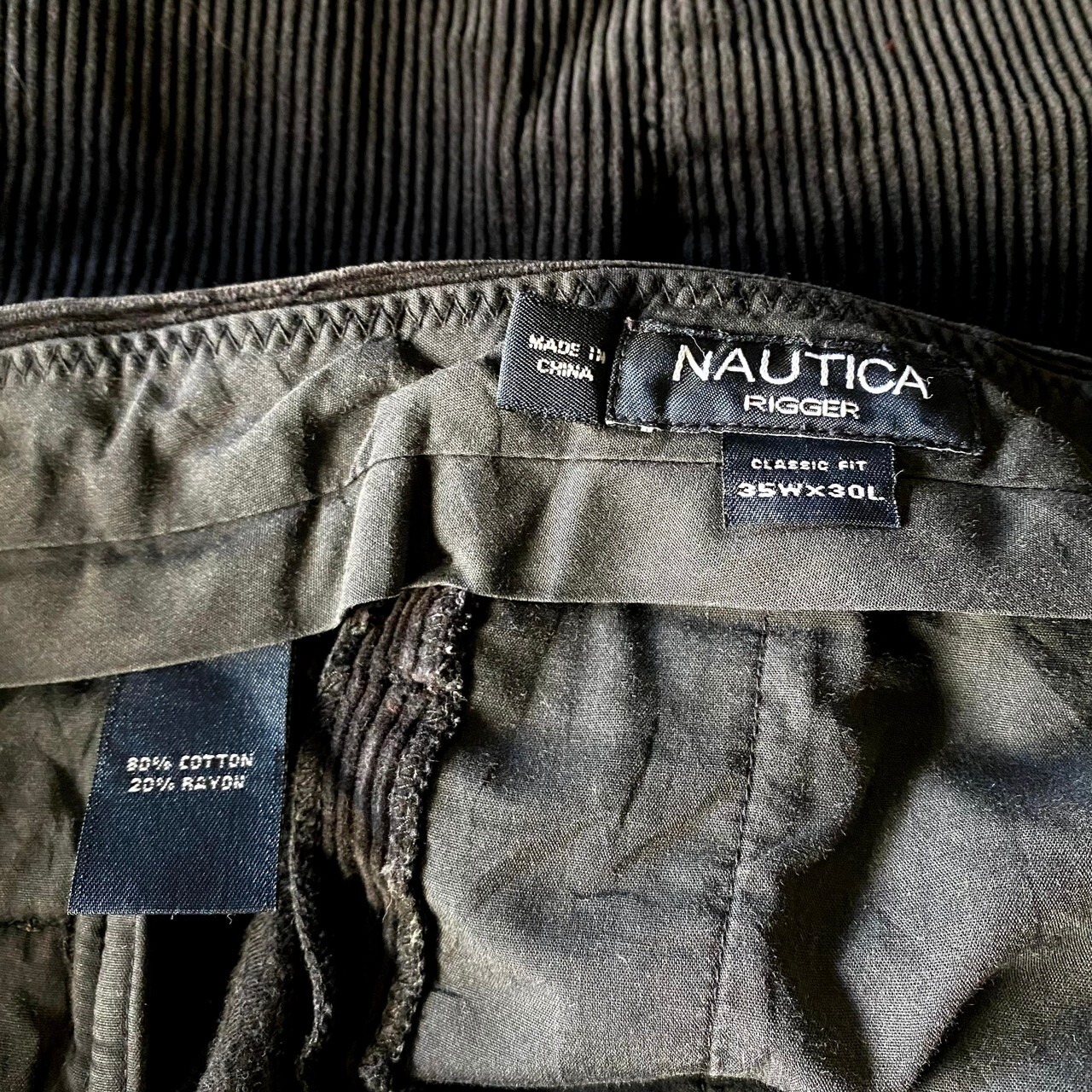 NAUTICA ノーティカ 太畝 ワイド テーパード ツータック コーデュロイ 