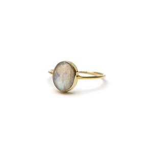 S925 PETIT STONE THIN RING -LABRADORITE-