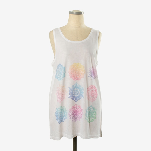 ヨガプリントタンク　マンダラ４　Yoga Print tank top Mandala4