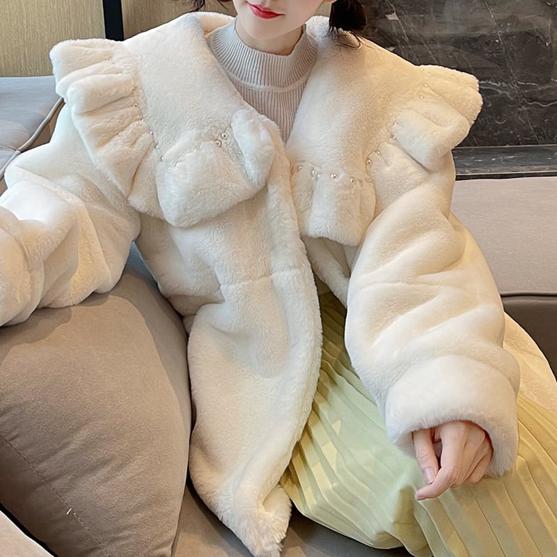 kaon フォックスファーフリルデザインコート （セール】[低身長サイズ  