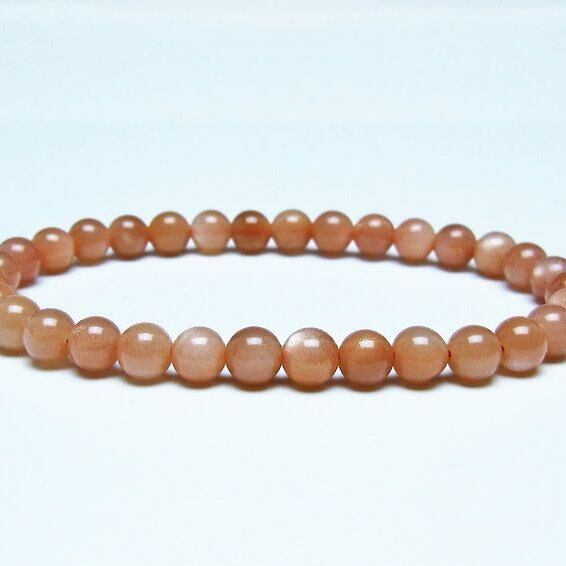 オレンジムーンストーン ブレスレット 6mm 一点物 メール便可 [M便 1/10] 111-48572