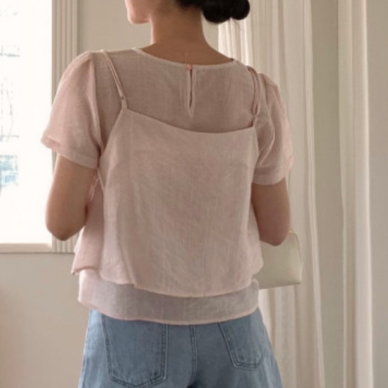 シャツ×キャミレイヤードセット　全3色　 00068