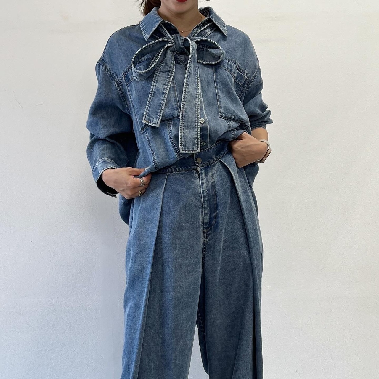 ロージー  Rosiee ワイドタックテンセルパンツ