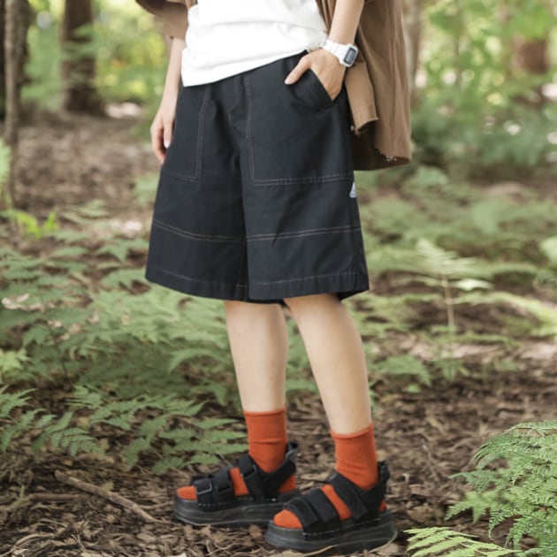 Wide Leg Basic Cotton Shorts ‐2col‐ A0237