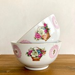 レトロチャイナ皿|バスケットブーケのライスボウル
