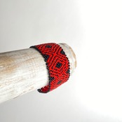 ブラジル先住民族 ワウラー族 ビーズブレスレット 2.7cm幅 内周16cm