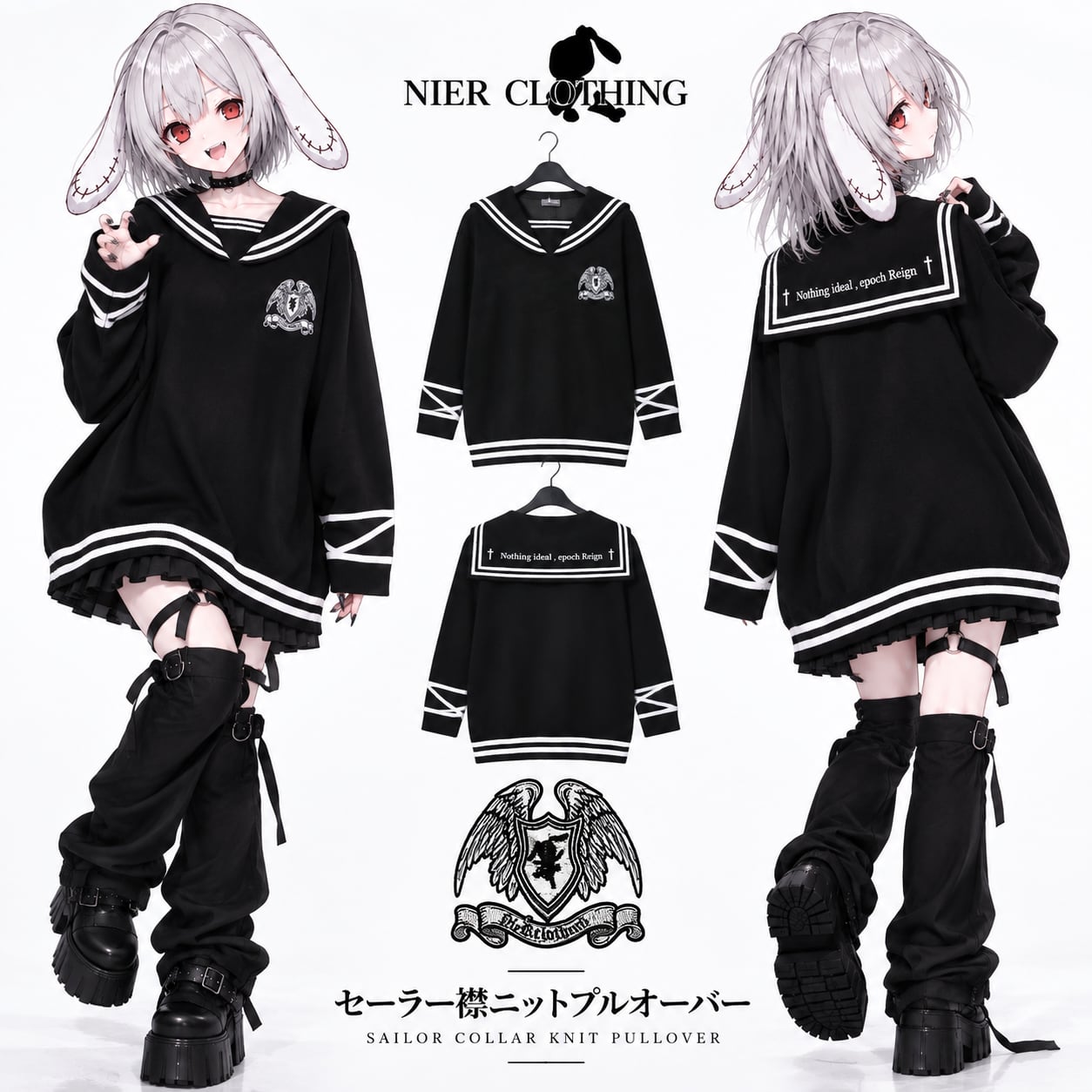 【週末値下】サウスケープ　ゴルフ可愛いセーラー襟・バイカラーシャツ●長袖　L 秋服先取りプレゼント60%OFF》セーラー襟ニットプルオーバー | NIER