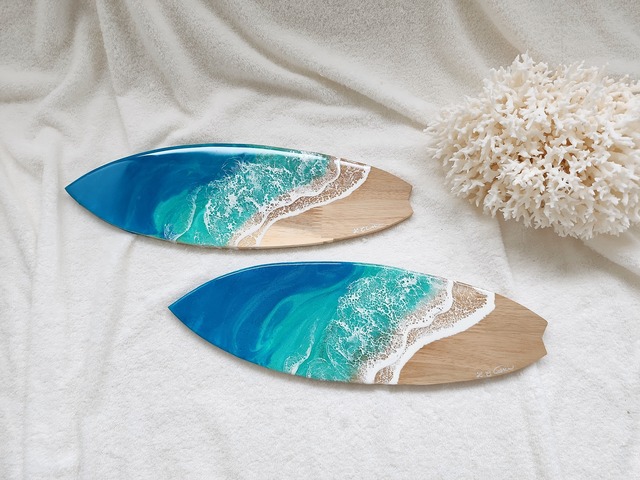 168.オーシャンレジンアート サーフボード型パネル39㎝