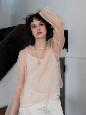 bell-sleeve organdy tops（beige）