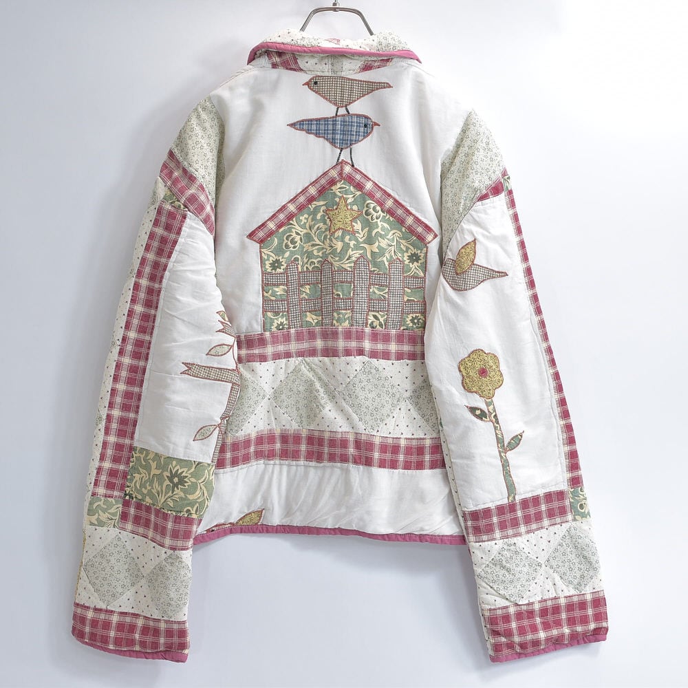 カントリーガール刺繍キルト パッチワーク ハンドメイド ウォールデコ 